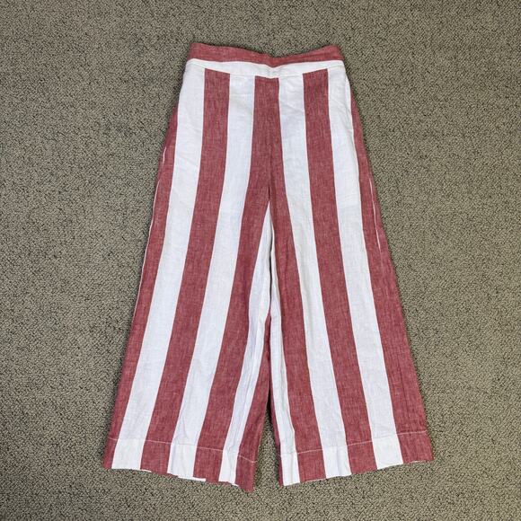 Madewell Huston Pull On Crop Wide Leg Linen Pants US Women's XS - Picture 2 of 6